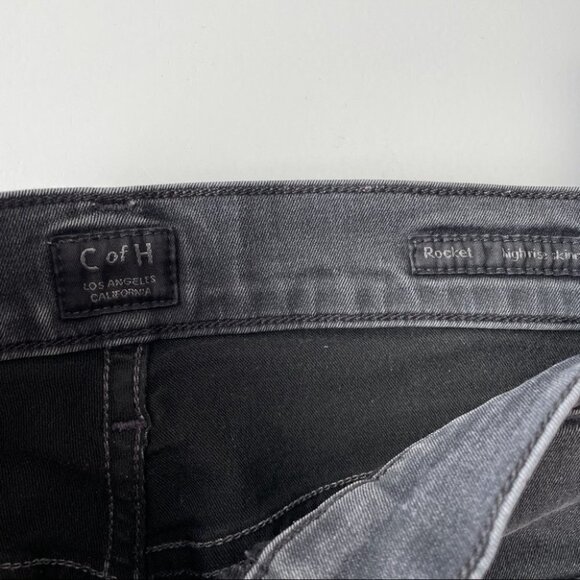 citizens of Humanity Rocket High Rise Skinny Jeans Black Ripped Womens 23 - Picture 4 of 7